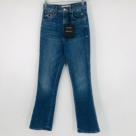 Mother High Waisted Smokin Double Ankle Jeans Broken Record Size 23